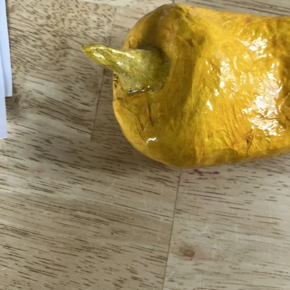 1 Yellow Banana Pepper Artificial Fruit Paper Mache Solid‎ Decorative Vegetable